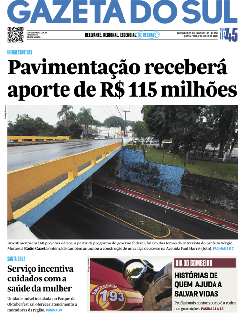 Jornal Gazeta do Sul | 133 -
Ano 82 | 2026-07-02