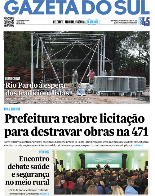 Jornal Gazeta do Sul | 169 -
Ano 82 | 2026-08-13
